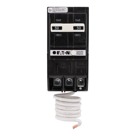 Eaton BRN250GF 50A 2-Pole GFCI Circuit Breaker – Pigtail Neutral – 120/240V