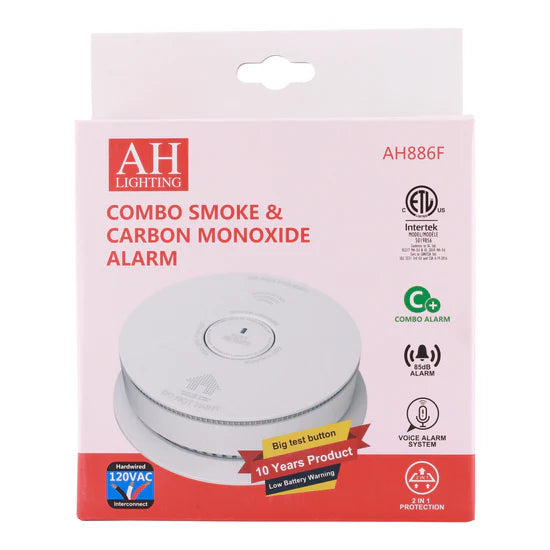 AH Lighting AH886F 120V Combo Smoke & CO Alarm – Hardwired – 120V AC