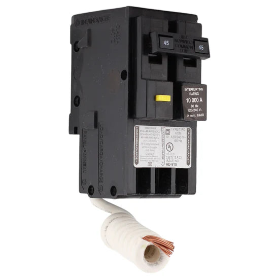 Square D Homeline HOM245GFI 45A 2-Pole GFCI – Pigtail Neutral – 120/240V AC