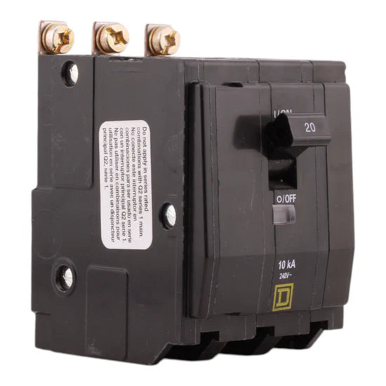 Square D QOB320 20A 3-Pole Standard Circuit Breaker – Bolt-On – 120/240V
