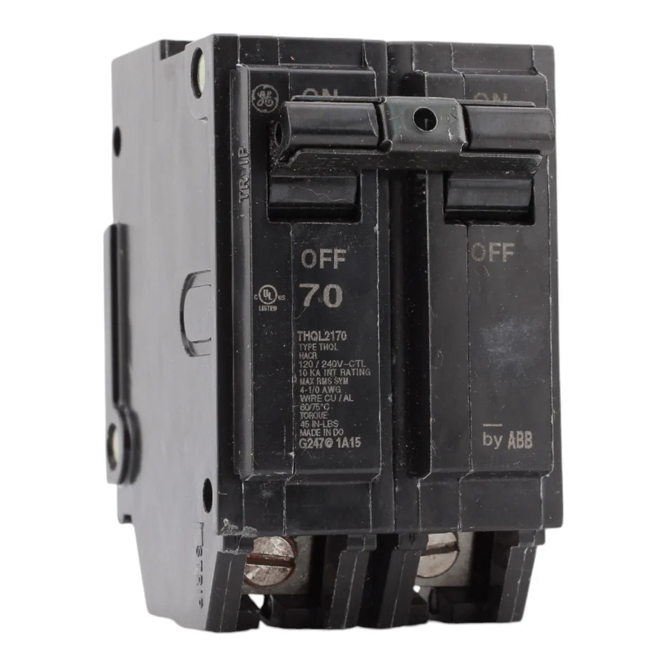 GE THQL2170P 70 Amp Double-Pole Standard Circuit Breaker – 240V – Plug-On