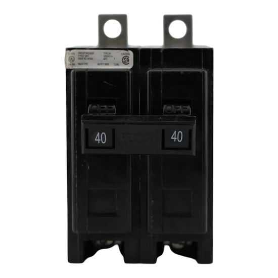 Eaton BAB2040 40A 2-Pole Thermal-Magnetic Circuit Breaker – Bolt-On – 120/240V