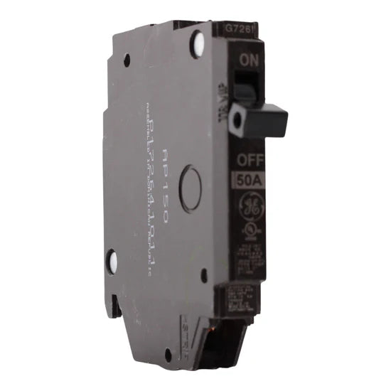 GE THQP150 50A 1-Pole Thermal Magnetic Circuit Breaker – Plug-In – 120/240V