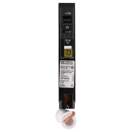 Square D QO120VHCAFI 20A 1P AFCI – Plug-In – 120/240V