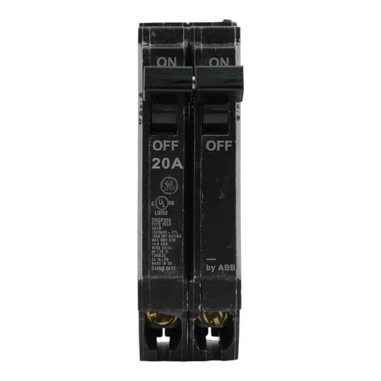 GE THQP220 20A 2-Pole Q-Line Thin Miniature Circuit Breaker – Plug-In – 120/240V