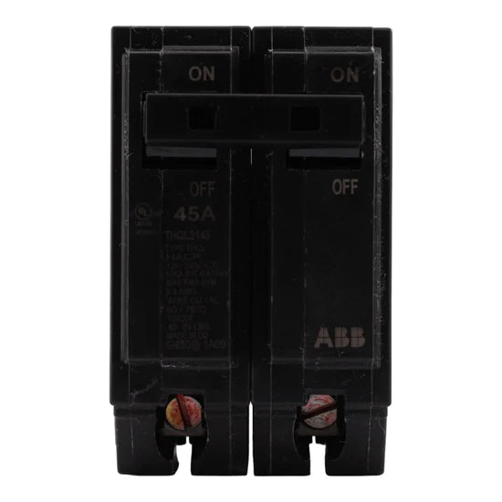 GE Q-Line THQL2145 45A 2-Pole Thermal Magnetic Circuit Breaker – Plug-In – 120/240V