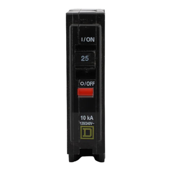 Square D QO125 25A 1-Pole Miniature Circuit Breaker – Plug-In – 120/240VAC
