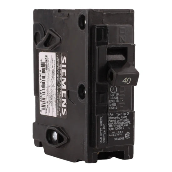 Siemens QP Q140 40A 1-Pole Thermal Magnetic – Plug-In – 120V