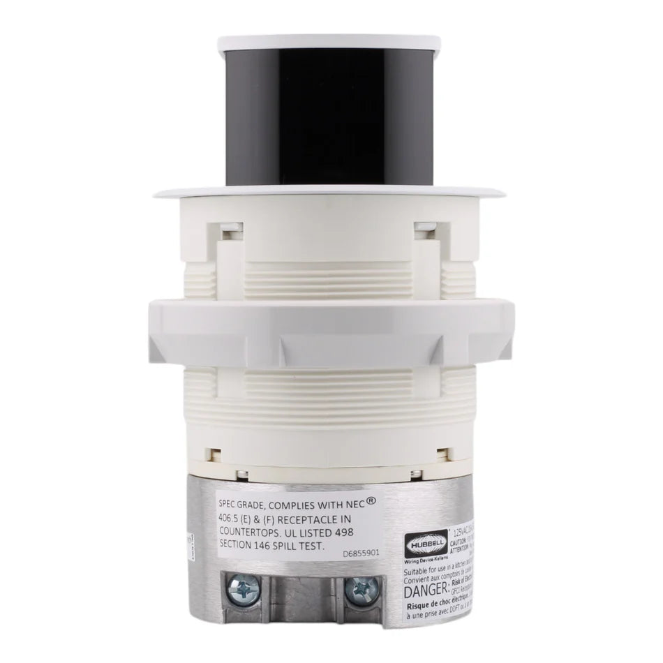 Hubbell RCT200W 15A 125V Kitchen Counter Receptacle – Surface Mount, Tamper Resistant, White