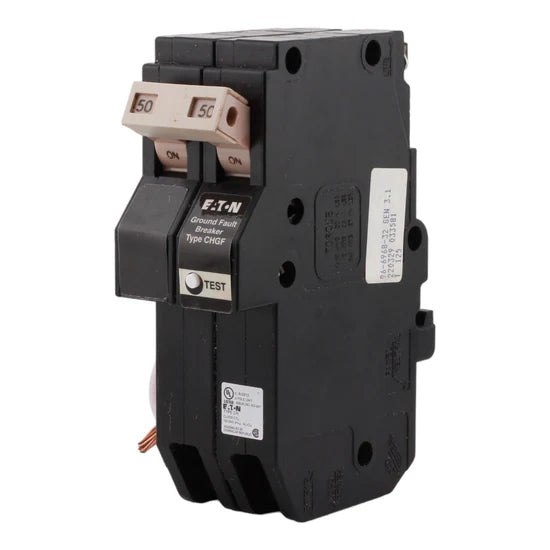 Eaton CHN250GF 50A 2-Pole GFCI Circuit Breaker – Pigtail Neutral – 120/240V AC