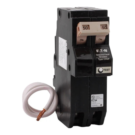 Eaton CHN250GF 50A 2-Pole GFCI Circuit Breaker – Pigtail Neutral – 120/240V AC