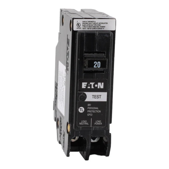 Eaton BRP120GF 20A 1-Pole GFCI Circuit Breaker – Plug-On Neutral – 120/240V AC