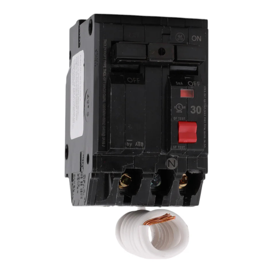 GE THQL2130GFT 30A 120/240V Two-Pole GFCI Circuit Breaker – Pigtail Connection
