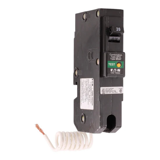 Eaton BR120CAF 20A 1-Pole Arc-Fault Circuit Interrupter (AFCI) Breaker – Plug-In – 120/240V
