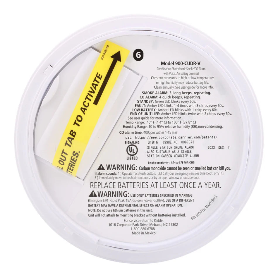 Kidde 900-CUDR-V Battery-Operated Smoke & Carbon Monoxide Detector – Voice Alerts