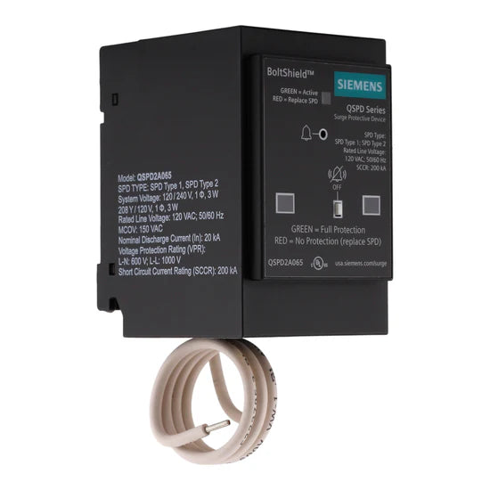 Siemens QSPD2A065P 65kA 2P Surge Protective Device – Plug-In – 120/240V