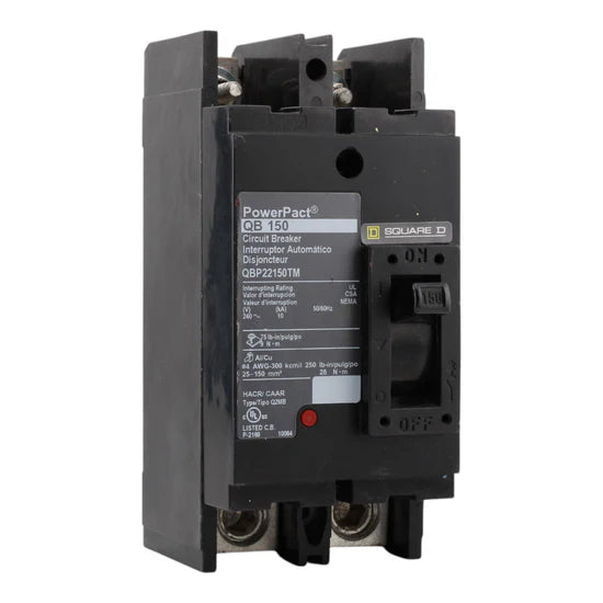 Square D QBP22150TM 150A 2-Pole Thermal-Magnetic Circuit Breaker – Bottom Mount – 240VAC