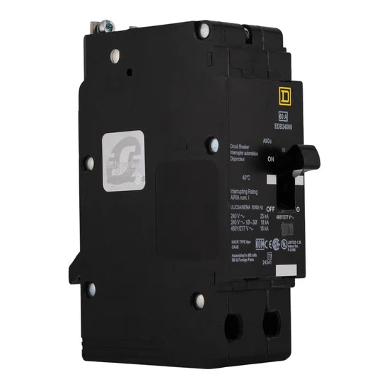 Square D EDB24060 60A 2-Pole Thermal-Magnetic – Bolt-On – 480Y/277V