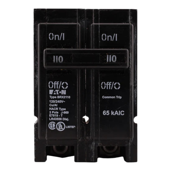 Eaton BRX2110 110A 2-Pole BR/BRX Thermal-Magnetic Circuit Breaker – Plug-In – 120/240V