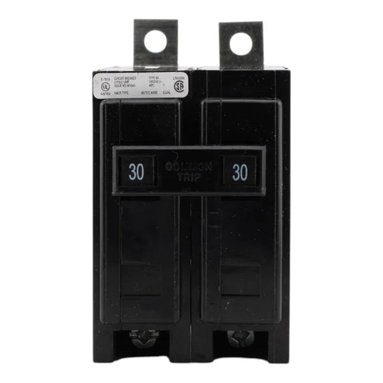 Eaton BAB2030 30A 2-Pole Thermal-Magnetic Circuit Breaker – Ring/Spade Lug – 240V