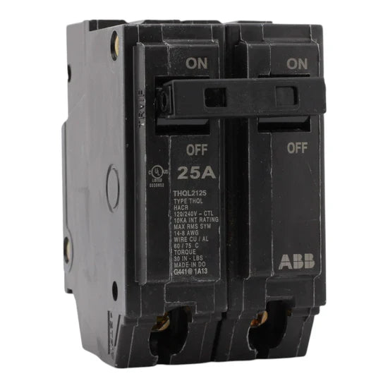 GE THQL2125 25A 2-Pole Q-Line Miniature Circuit Breaker – Plug-In – 120/240V