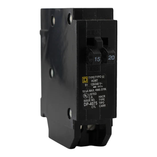 Square D HOMT1520 15/20A 2-Pole Homeline Tandem Circuit Breaker – Plug-In – 120/240V