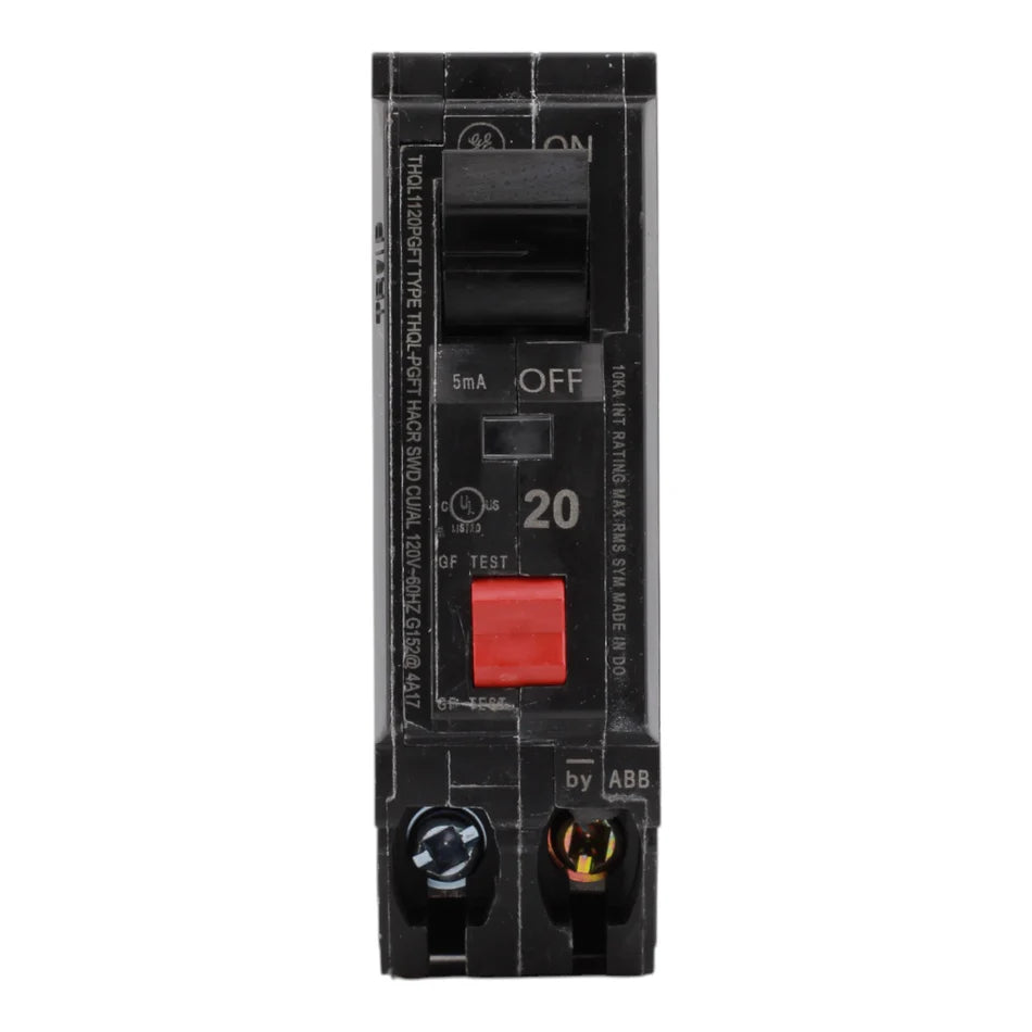 GE THQL1120PGFT 20A 120V Single-Pole GFCI Circuit Breaker – Plug-On Neutral