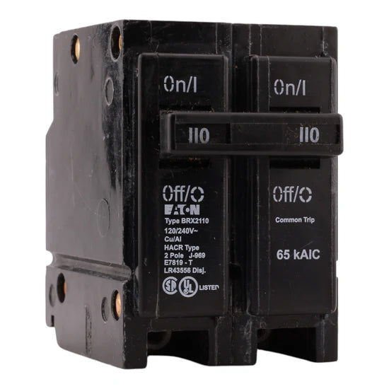 Eaton BRX2110 110A 2-Pole BR/BRX Thermal-Magnetic Circuit Breaker – Plug-In – 120/240V