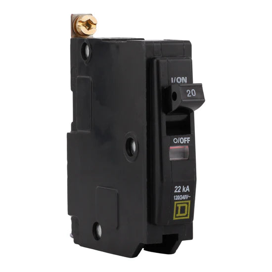 Square D QOB120VH 20A 1-Pole Standard Bolt-On Circuit Breaker – Bolt-On – 120/240V AC