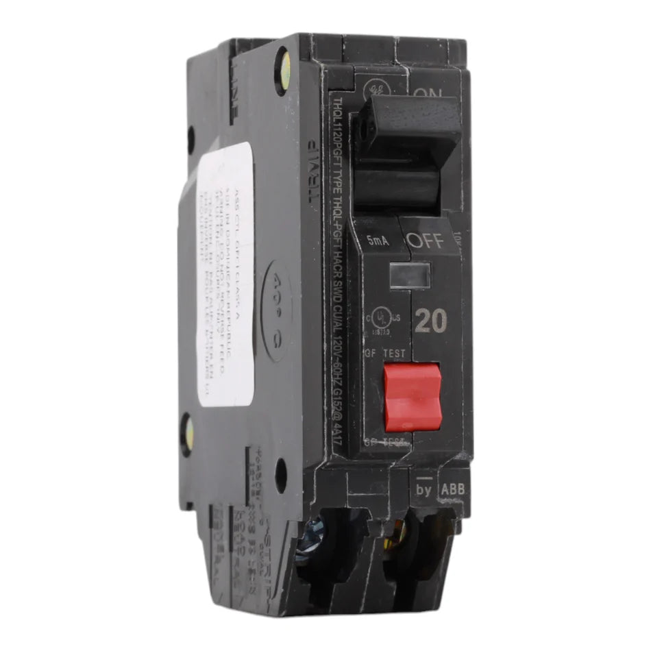 GE THQL1120PGFT 20A 120V Single-Pole GFCI Circuit Breaker – Plug-On Neutral