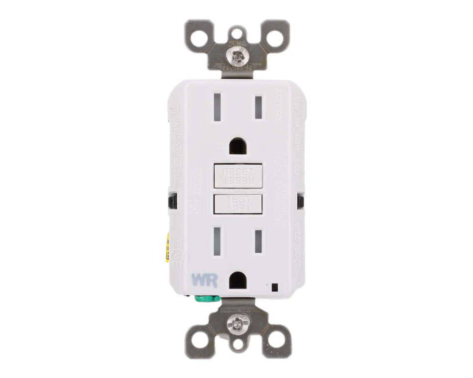 Leviton GFWT1-W 15 Amp Weather-Resistant & Tamper-Resistant GFCI Outlet – 125V – White