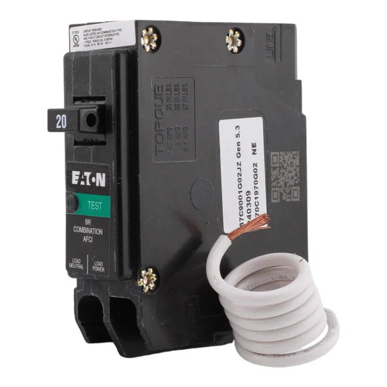 Eaton BRN120AF 20A 1-Pole AFCI Circuit Breaker – Plug-In (Pigtail Neutral) – 120V