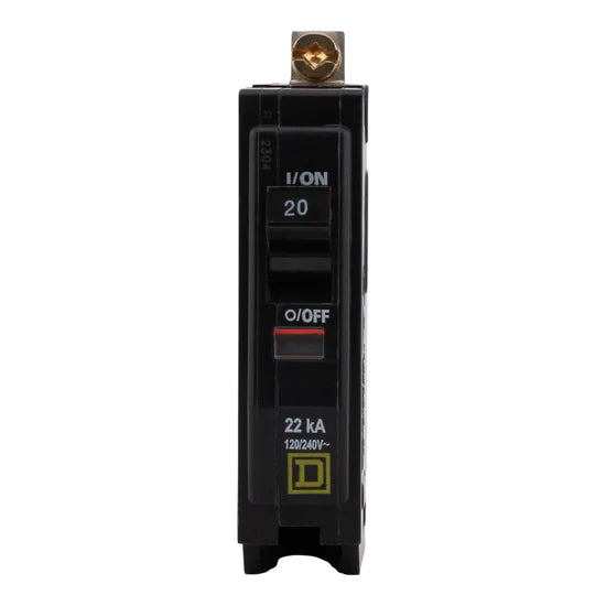 Square D QOB120VH 20A 1-Pole Standard Bolt-On Circuit Breaker – Bolt-On – 120/240V AC
