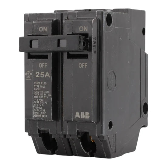 GE THQL2125 25A 2-Pole Q-Line Miniature Circuit Breaker – Plug-In – 120/240V