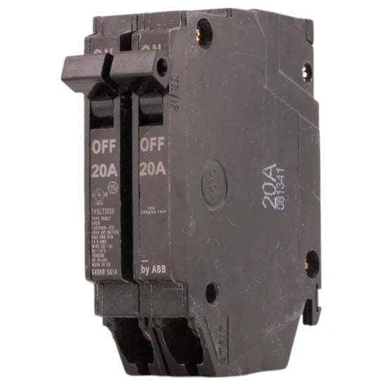 GE THQLT2020 20A/20A 2x1P Tandem Circuit Breaker – Plug-In – 120/240V