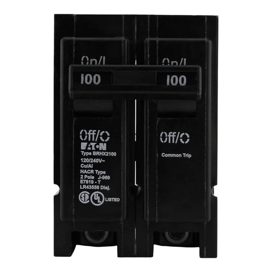 Eaton BR BRHX2100 100A 2-Pole 120/240V Thermal-Magnetic Circuit Breaker