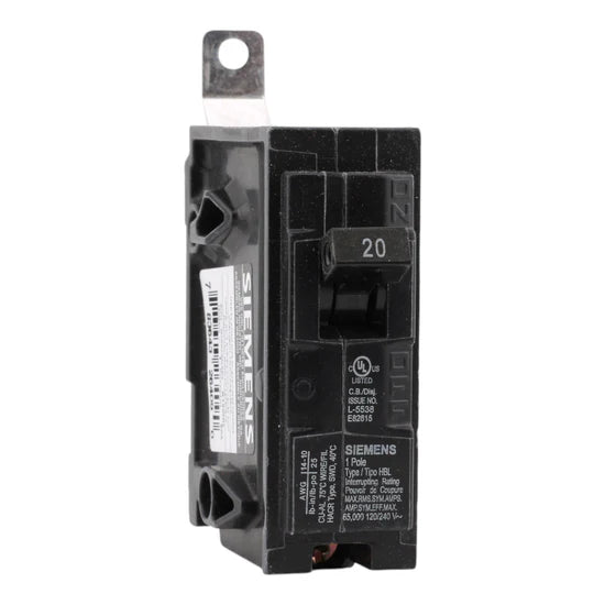 Siemens B120HH 20 Amp 1-Pole Thermal-Magnetic Circuit Breaker – Panelboard Mount – 120V