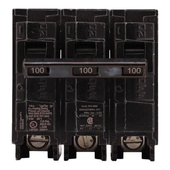 Siemens Q3100 100A 3-Pole Thermal-Magnetic Circuit Breaker – Plug-In – 240V