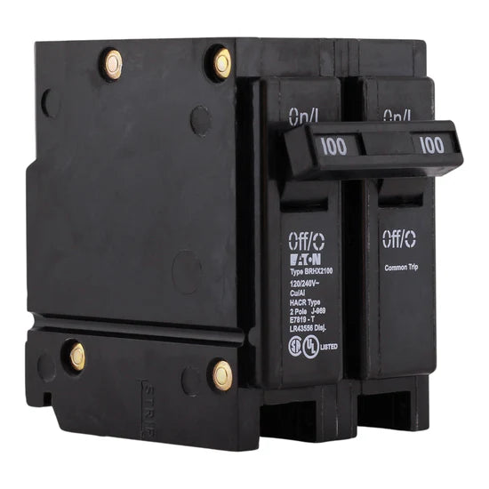 Eaton BR BRHX2100 100A 2-Pole 120/240V Thermal-Magnetic Circuit Breaker