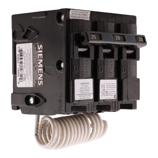 Siemens QG320 20A 3-Pole Switching Neutral Breaker – Plug-In – 120/240V
