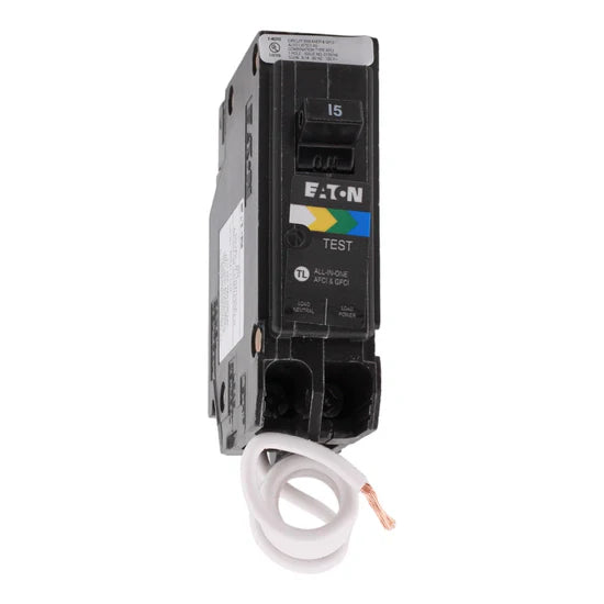 Eaton BRN115A1CS 15A 1-Pole Dual Function AFCI/GFCI Circuit Breaker – Plug-In – 120V