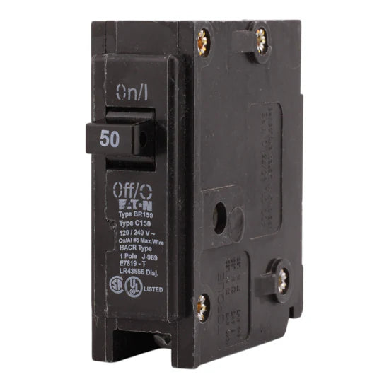 Eaton BR150 50A 1-Pole Thermal Magnetic – Plug-On – 120/240V