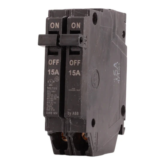 GE THQLT1515 15A/15A 2-1P Tandem Circuit Breaker – Plug-In – 120/240V