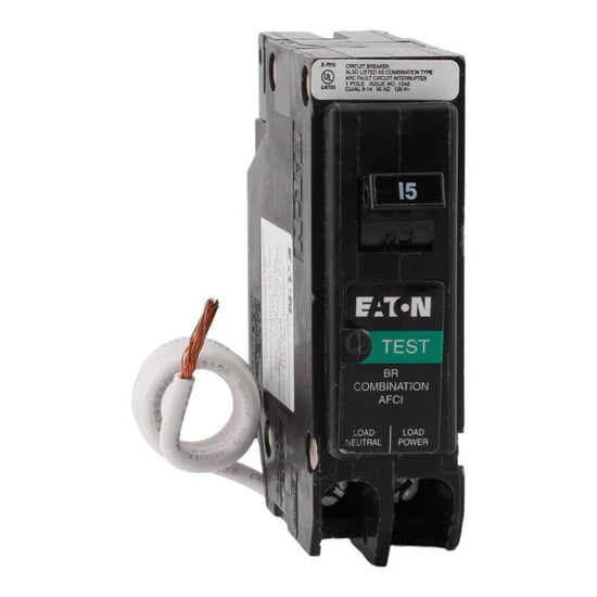 Eaton BRN115AF 15A 1-Pole AFCI Circuit Breaker – Plug-In (Pigtail Neutral) – 120V