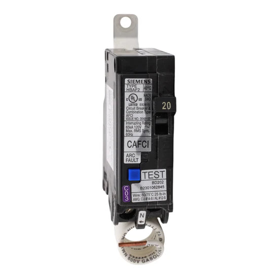Siemens BA120AFCHH 20A 1-Pole AFCI Arc Fault Circuit Breaker – Panelboard Mount – 120V