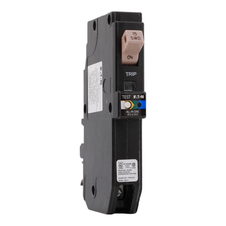 Eaton CHFPAFGF115CS 15A 120V Single-Pole All-in-One AFCI/GFCI Circuit Breaker – Type CH – UL