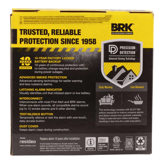 BRK SMI105-AC Hardwire Smoke Alarm with 10-Year Battery Backup