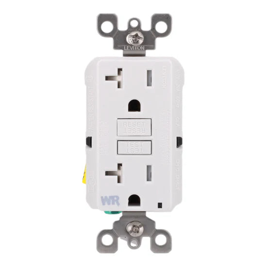 Leviton GFWT2-W 20A 1-Pole GFCI Receptacle – Box Mount – 125V