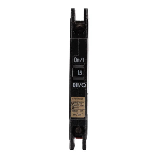Eaton QuickLag QCR1015 15A 1-Pole Thermal Magnetic Circuit Breaker – DIN Rail Rear Mount – 120/240V