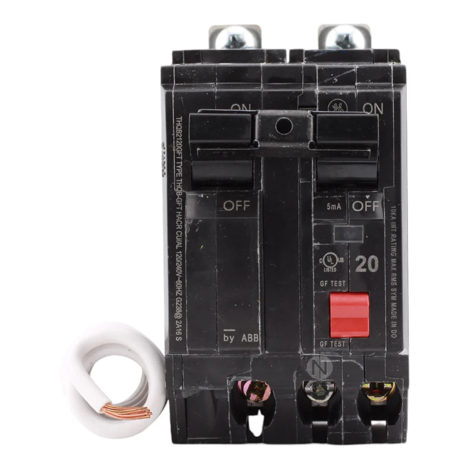 GE THQB2120GFT 20 Amp Double-Pole GFCI Circuit Breaker – Bolt-On – 120/240V